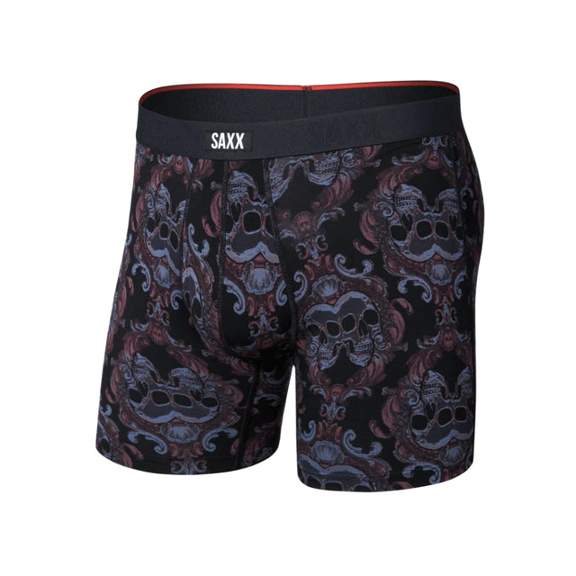 Saxx Saxx Men's Vibe Xtra Soft Comfort Boxer Brief Fly - Skull Brocade- Black Skull Brocade- Black S Mens Boxer Brief Underwear