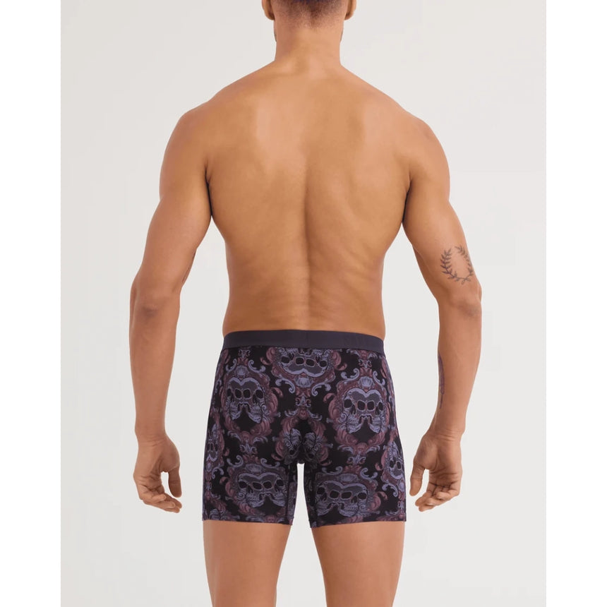 Saxx Saxx Men's Vibe Xtra Soft Comfort Boxer Brief Fly - Skull Brocade- Black Skull Brocade- Black S Mens Boxer Brief Underwear
