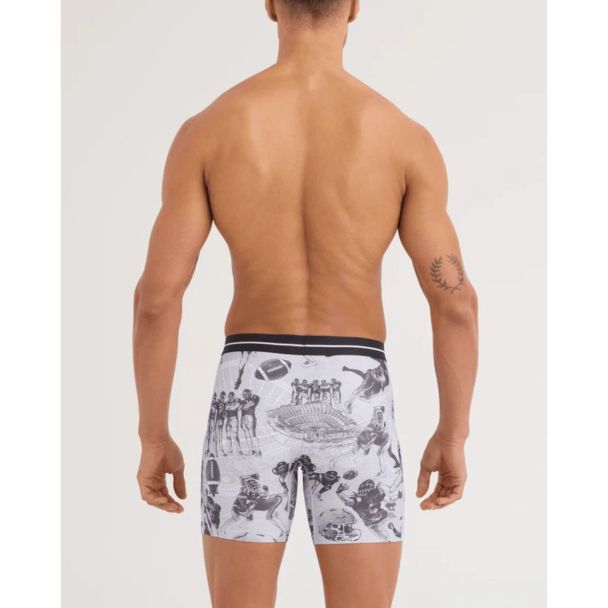 Saxx Saxx Men's Volt Breathable Mesh Boxer Brief - Gridiron Action - Grey Heather Gridiron Action- Grey Hthr S Mens Boxer Brief Underwear
