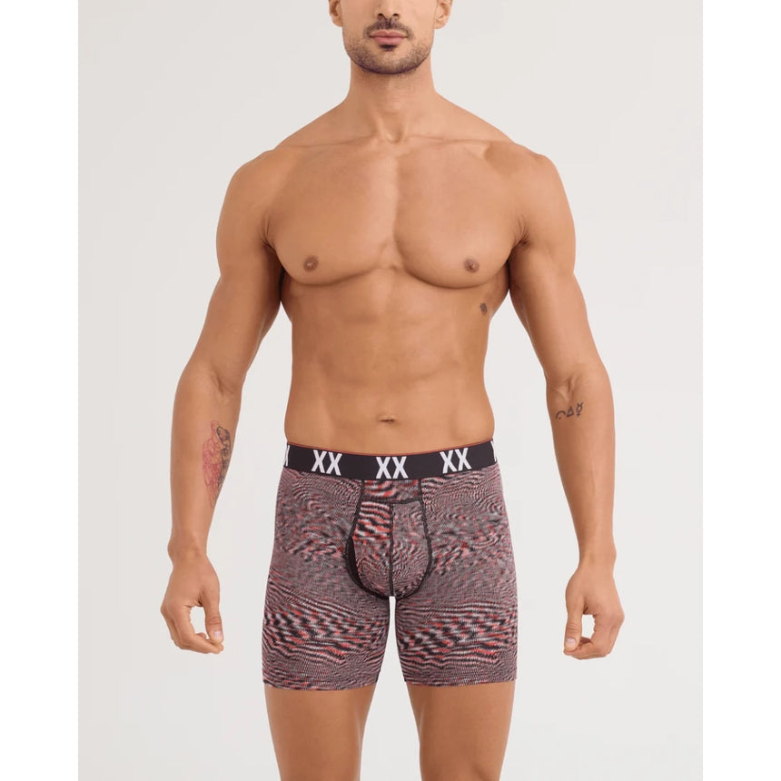 Saxx Saxx Men's Multi-Sport Mesh Boxer Brief Fly - Hyperspace - Red Hot Hyperspace-Red Hot S Mens Boxer Brief Underwear
