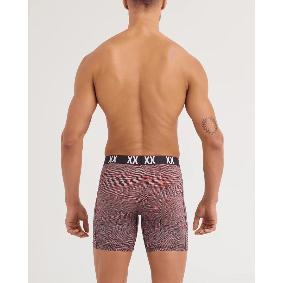 Saxx Saxx Men's Multi-Sport Mesh Boxer Brief Fly - Hyperspace - Red Hot Hyperspace-Red Hot S Mens Boxer Brief Underwear