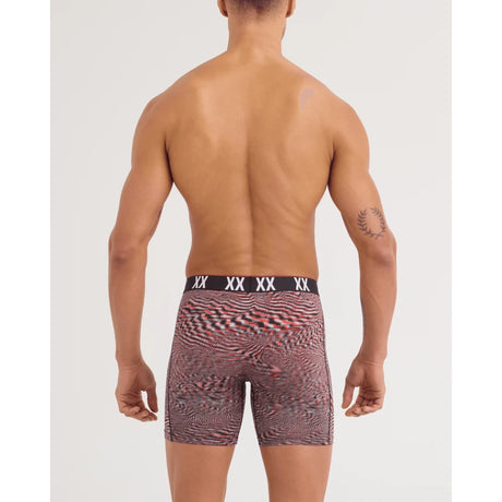 Saxx Saxx Men's Multi-Sport Mesh Boxer Brief Fly - Hyperspace - Red Hot Hyperspace-Red Hot S Mens Boxer Brief Underwear
