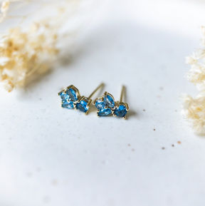 Glee Jewelry Glee Deco Studs - Sky Blue gold/sky blue OS Jewelry