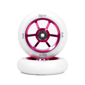 North Scooters North Signal Wheels V3 - 30mm - G6 Red / White PU 115x30mm Scooter Wheels