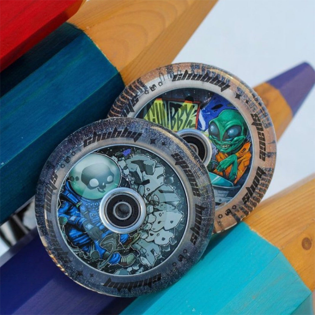 Chubby Spaceboys Astronaut Clear Glitter - Single Wheel