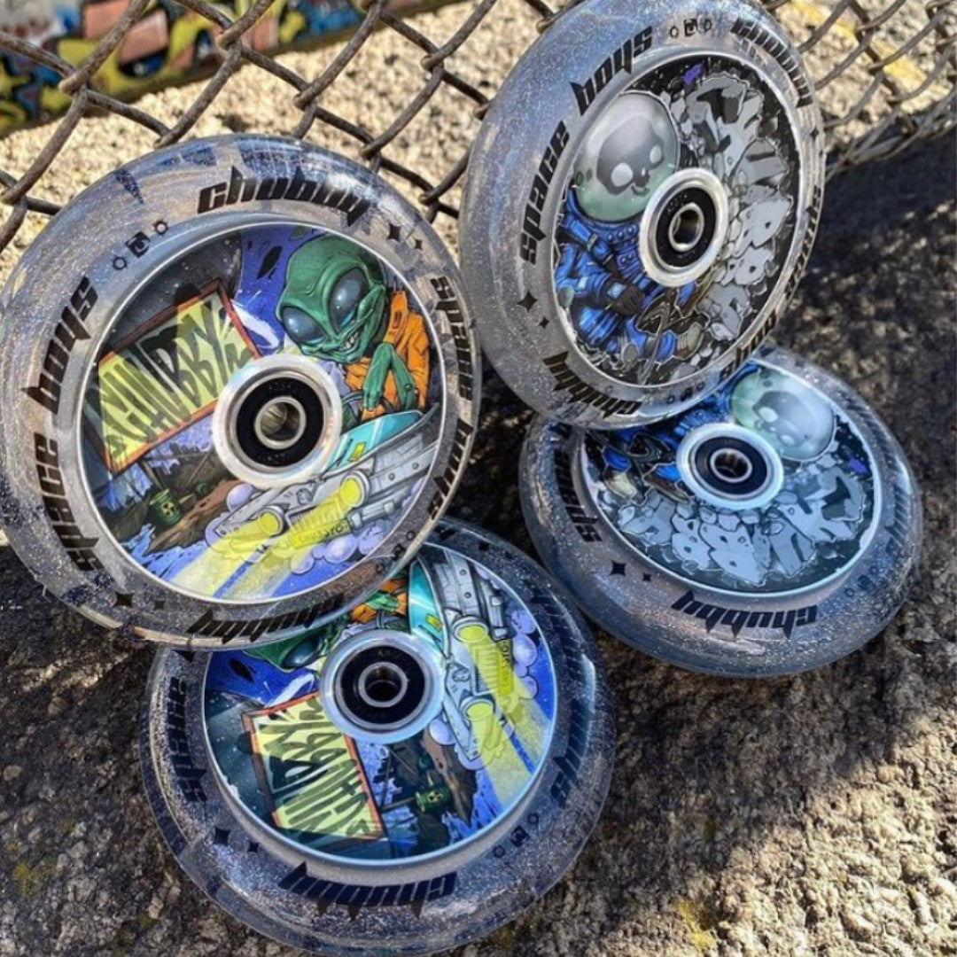 Chubby Spaceboys Alien Clear Glitter - Single Wheel