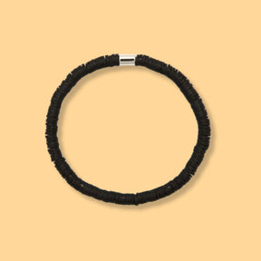 Pura Vida Pura Vida Seascape Vinyl Disc Stretch Bracelet Black OS Jewelry