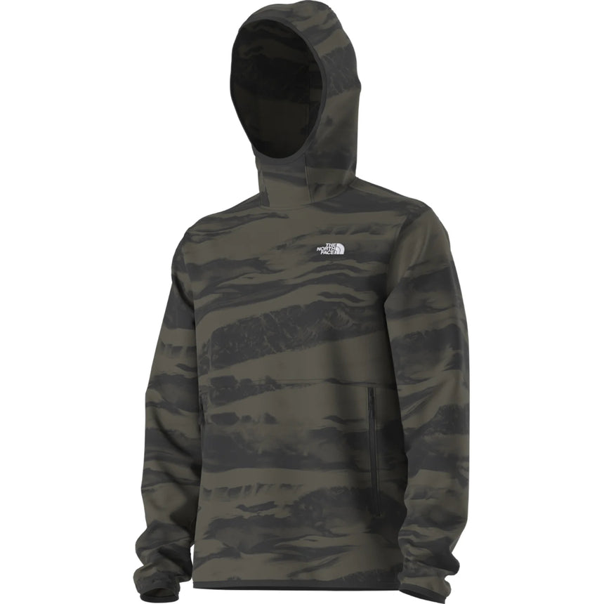 The North Face The North Face Men's Glacier Fleece Pullover Hoodie - Print New Taupe Green Edge of Light Print M Mens Pullover Hoodies