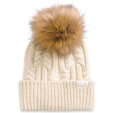 The North Face The North Face Women's Oh Mega Fur Pom Beanie Gardenia White OS Womens Toques
