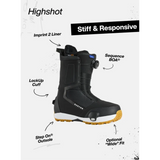 Burton Burton Men's Highshot Step On® Snowboard Boots - Gray Cloud Gray Cloud 9 Mens Quick Pull Boots 6 to 15 US Mens size