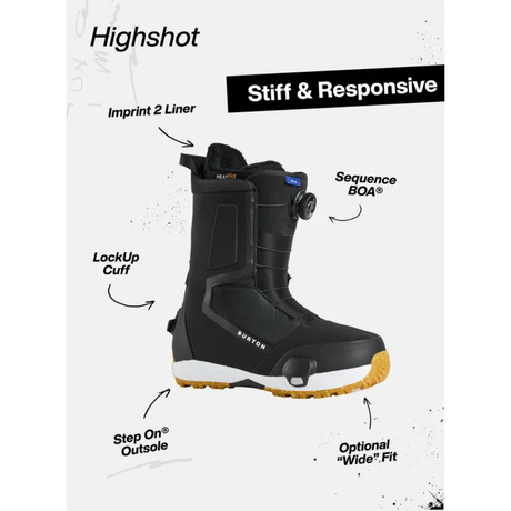 Burton Burton Men's Highshot Step On® Snowboard Boots - Gray Cloud Gray Cloud 9 Mens Quick Pull Boots 6 to 15 US Mens size