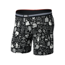Saxx Saxx Men's Vibe Xtra Soft Comfort Boxer Brief Fly - Bun Appetit-Black Bun Appetit-Black M Mens Boxer Brief Underwear