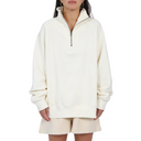 Brunette Brunette NYBF Crew 1/2 Zip Almond Milk S/M Womens Pull Over Hoodies