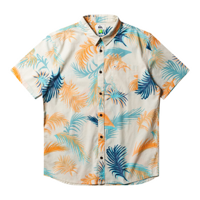 Quiksilver Quiksilver Men's Tropical Glitch Short Sleeve Shirt Birch Tropic M Mens Button Up Short Sleeve Shirts