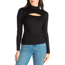 Guess Guess Women's LS Rib Cutout Clarita Sweater Jet Black S Womens Sweaters