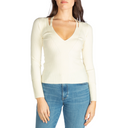 Guess Guess Women's LS V-Neck Aline Sweater Cream White