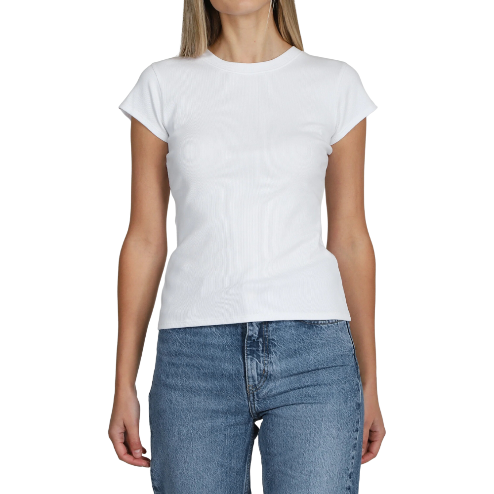 Brunette Ribbed Fitted T-Shirt