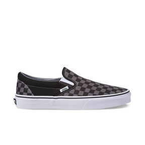 Vans Vans Classic Slip On Unisex Sneakers Black/Pewter Checkerboard Black/Pewter Checkerboard Mens 4/ Womens 5.5 Unisex Slip On Shoes 6 to 18