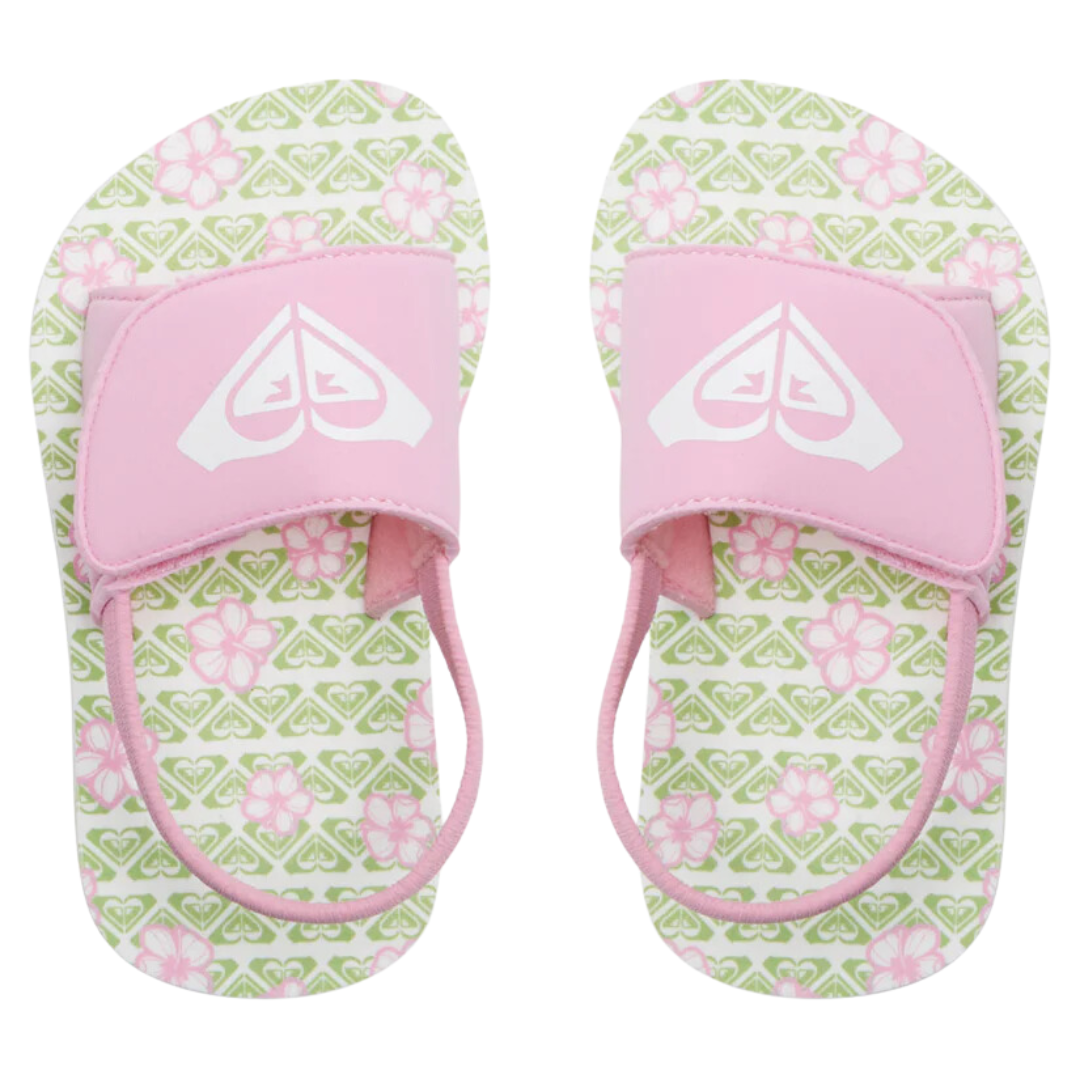 Roxy Teenie Finn Toddler Sandals - Green/Pink