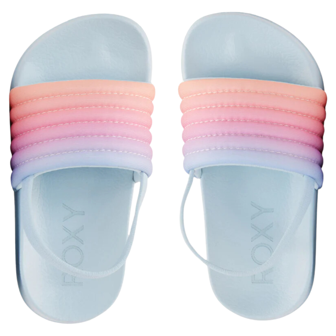 Roxy Toddler TW Slipper Ribbed Sandals - Light Blue