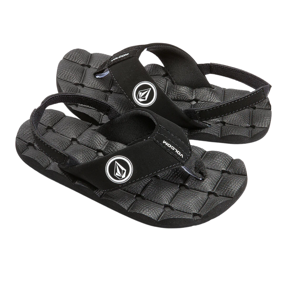 Volcom Recliner Little Youth Sandals - Black White