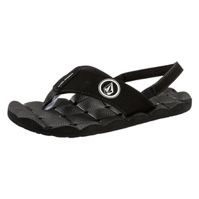 Volcom Volcom Recliner Little Youth Sandals - Black White Black White 9 Youth Infant Boys Sandals 1T to 5T US size