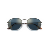 Ray Ban Hexigonal Sunglasses- Demigloss Gunmetal, Polar Blue Mirror