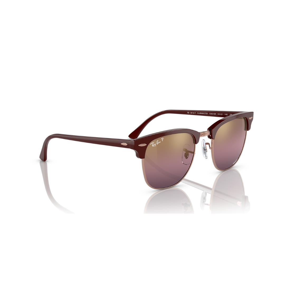 Ray Ban Clubmaster - Men's Sunglasses - Bordeaux on rose gold, polar red