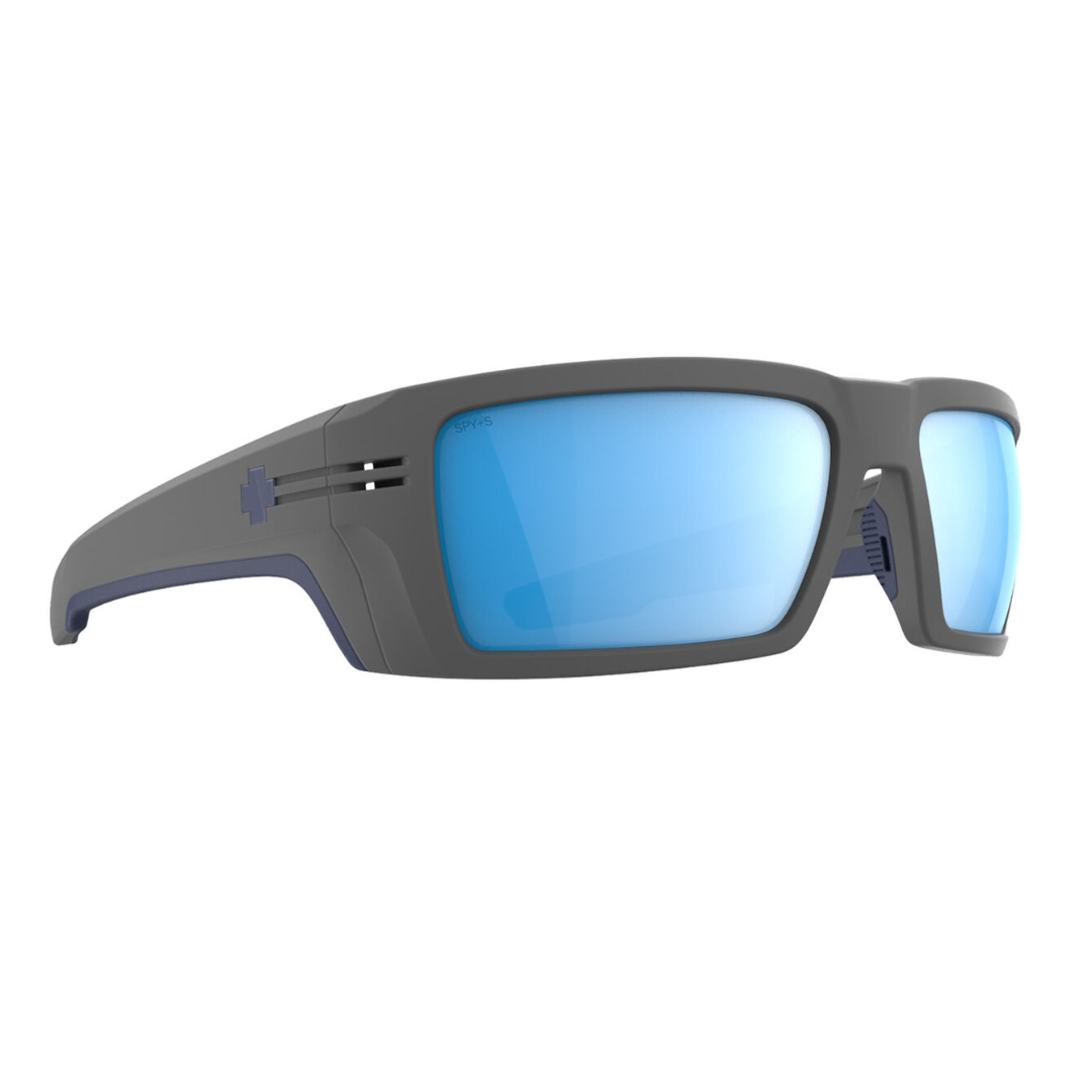 Spy Rebar Men's Sunglasses -  ANSI Matte Gray Happy Boost Polar Ice Blue Mirror