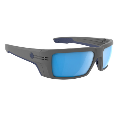 Spy Rebar Men's Sunglasses -  ANSI Matte Gray Happy Boost Polar Ice Blue Mirror