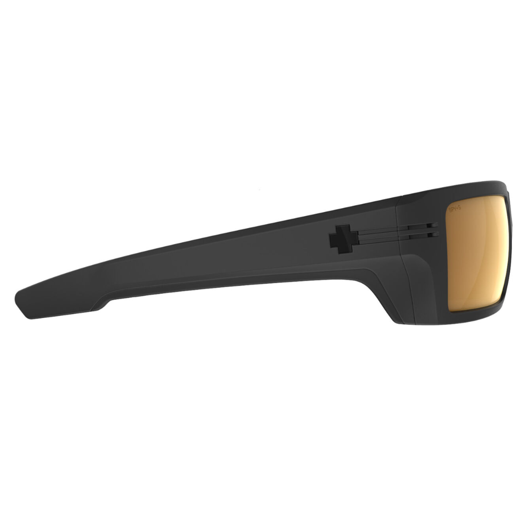 Spy Rebar Men's Sunglasses - ANSI Matte Black Happy Bronze Gold Mirror
