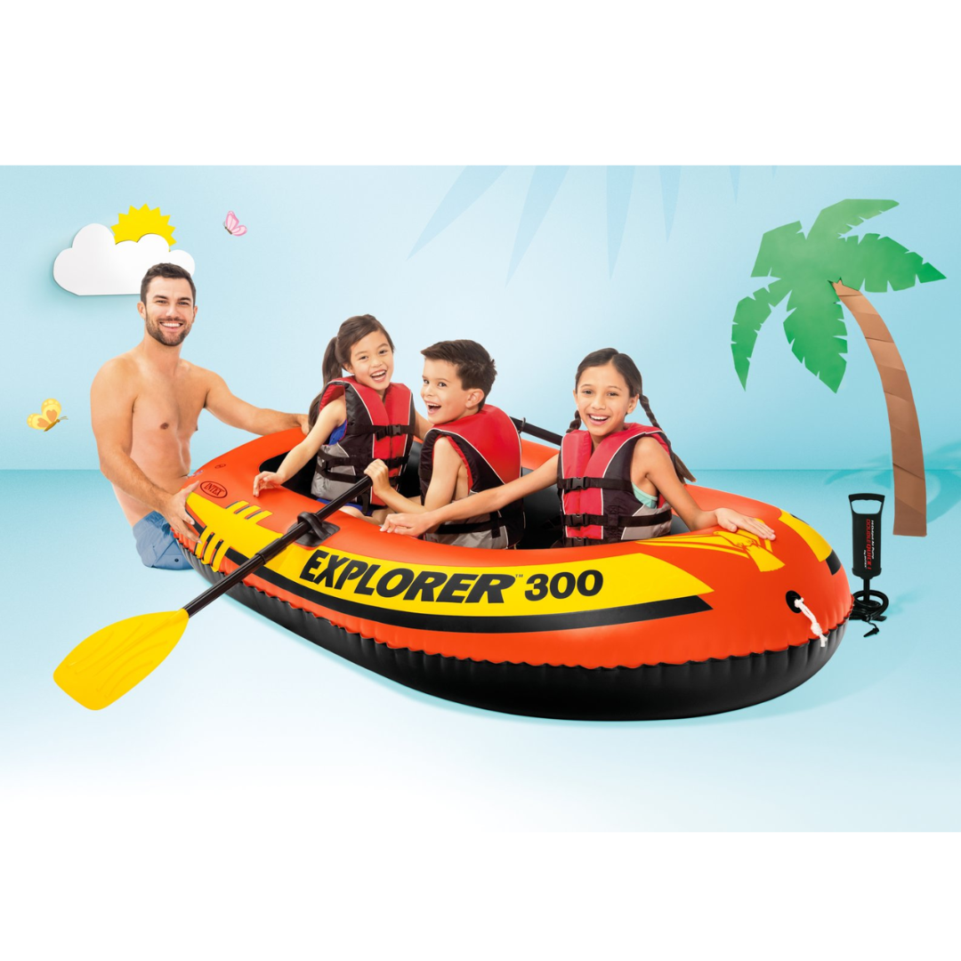 Intex Explorer 300 Boat Set, Age 6+