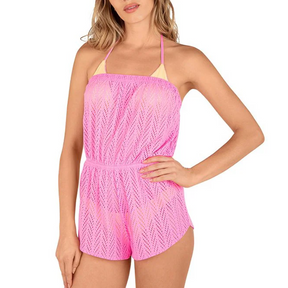 Hurley Hurley Women's Crochet Tube Romper Watermelon S Womens Rompers