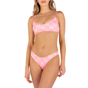 Hurley Hurley Women's Smiley Check Scoop Front Bralette Watermelon/Sunrise S Womens Bikini Tops