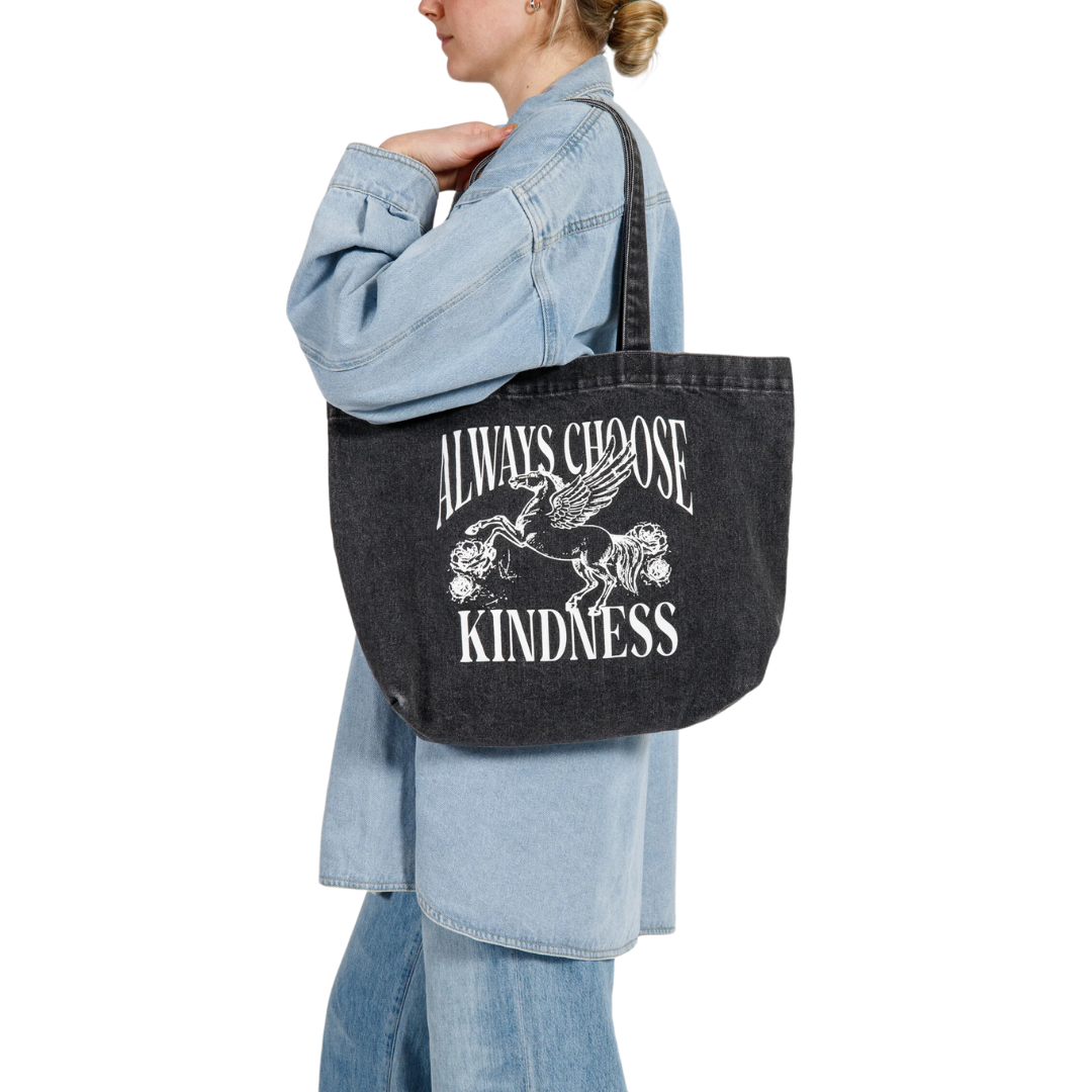 Brunette Women's Kindness Denim Tote Bag