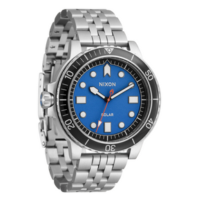 Nixon Nixon Men's Stinger 44 Watch - Silver/Blue/Black Watch Mens Analog Metal Band