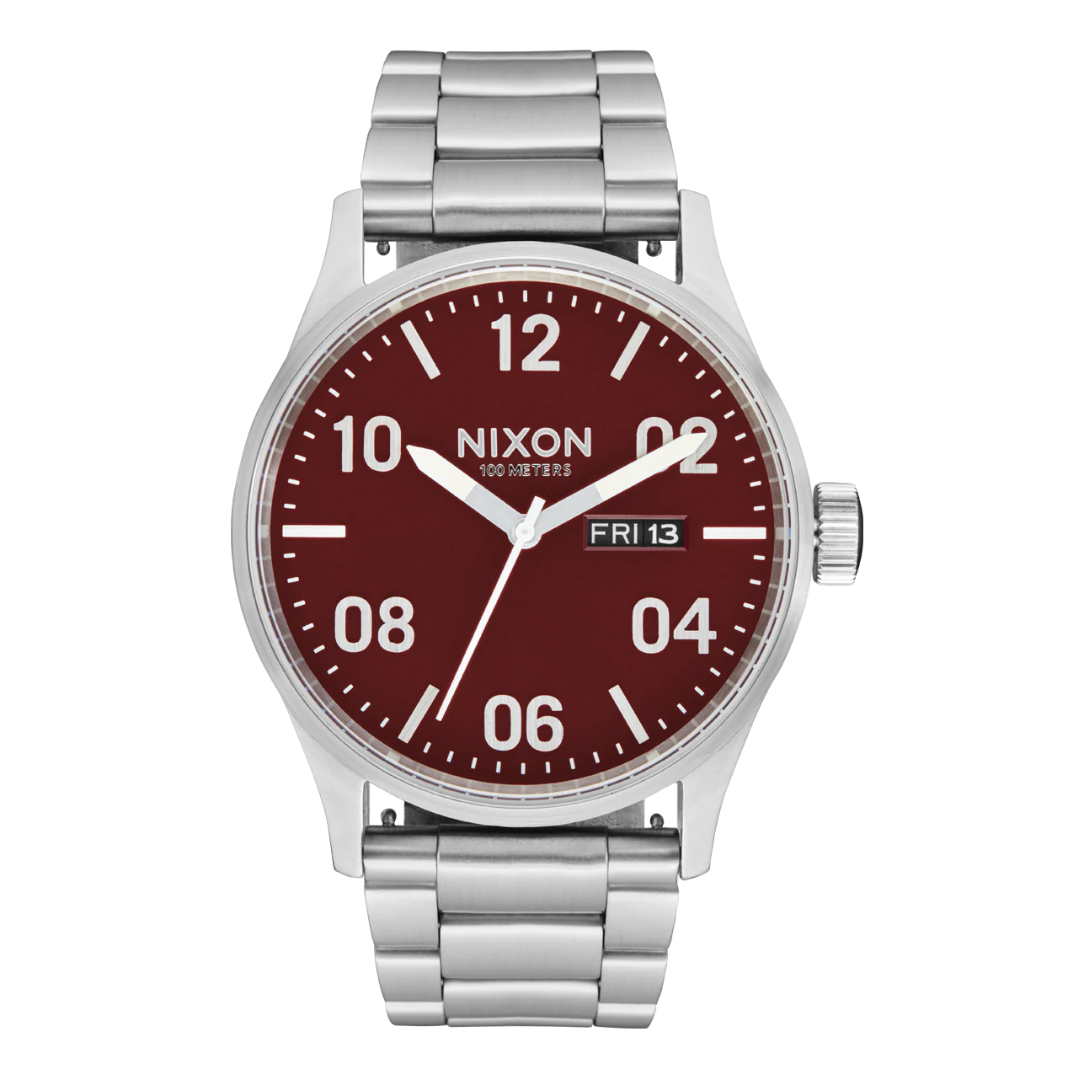 Nixon Sentry SS Unisex Metal Bands Watches - Silver Cranberry