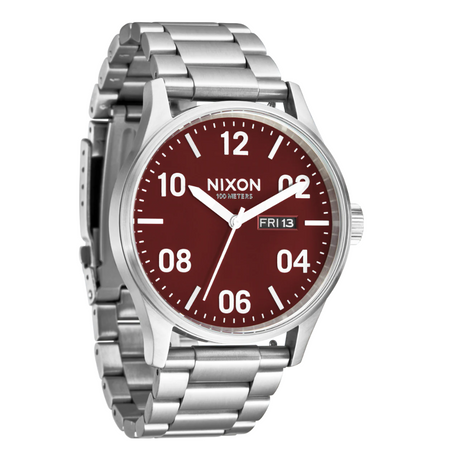 Nixon Sentry SS Unisex Metal Bands Watches - Silver Cranberry