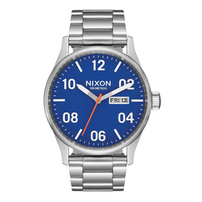 Nixon Nixon Sentry SS Unisex Metal Bands Watches - Silver Cobalt Watch Mens Analog Metal Band