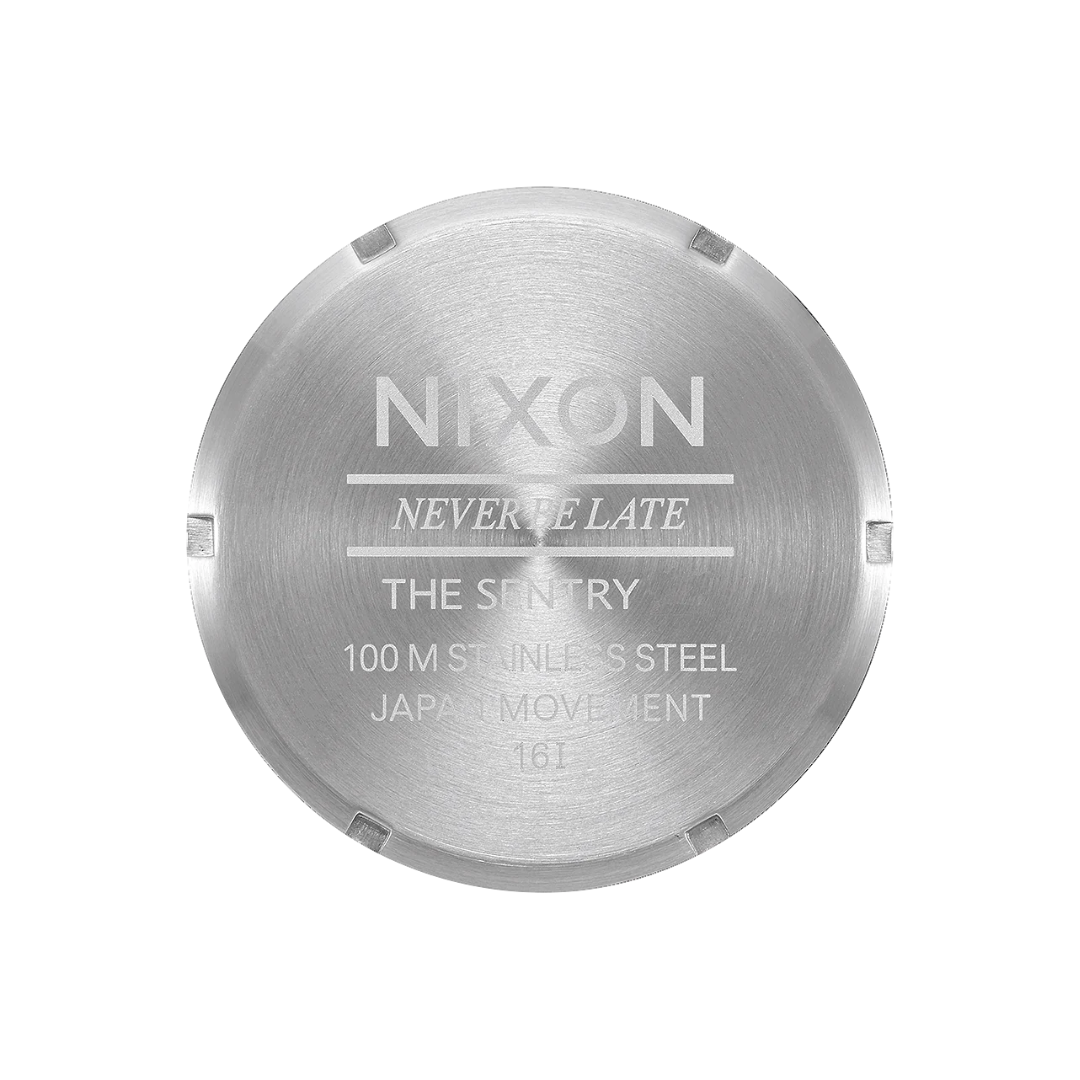 Nixon Sentry SS Unisex Metal Bands Watches - Silver Cobalt