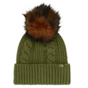 The North Face The North Face Women's Oh Mega Fur Pom Beanie Forest Olive OS Womens Toques