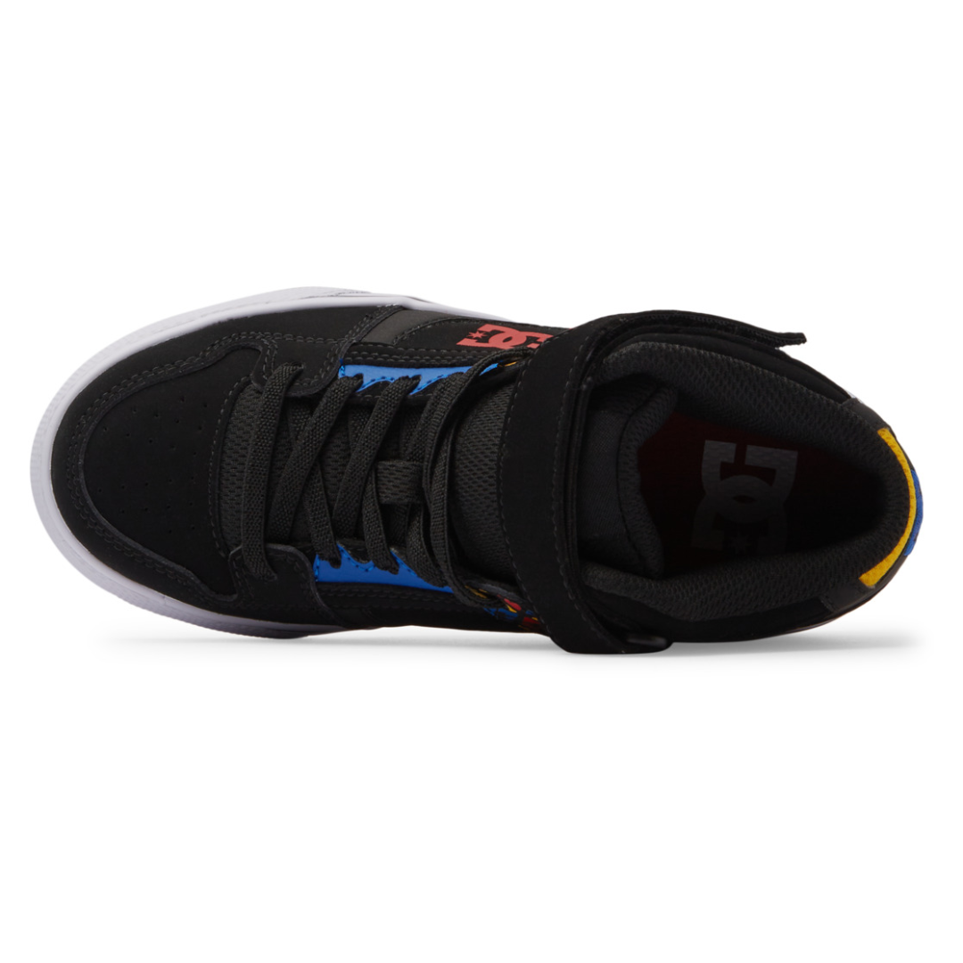 DC Kids Pure High Top EV Shoes - Black/Red Print