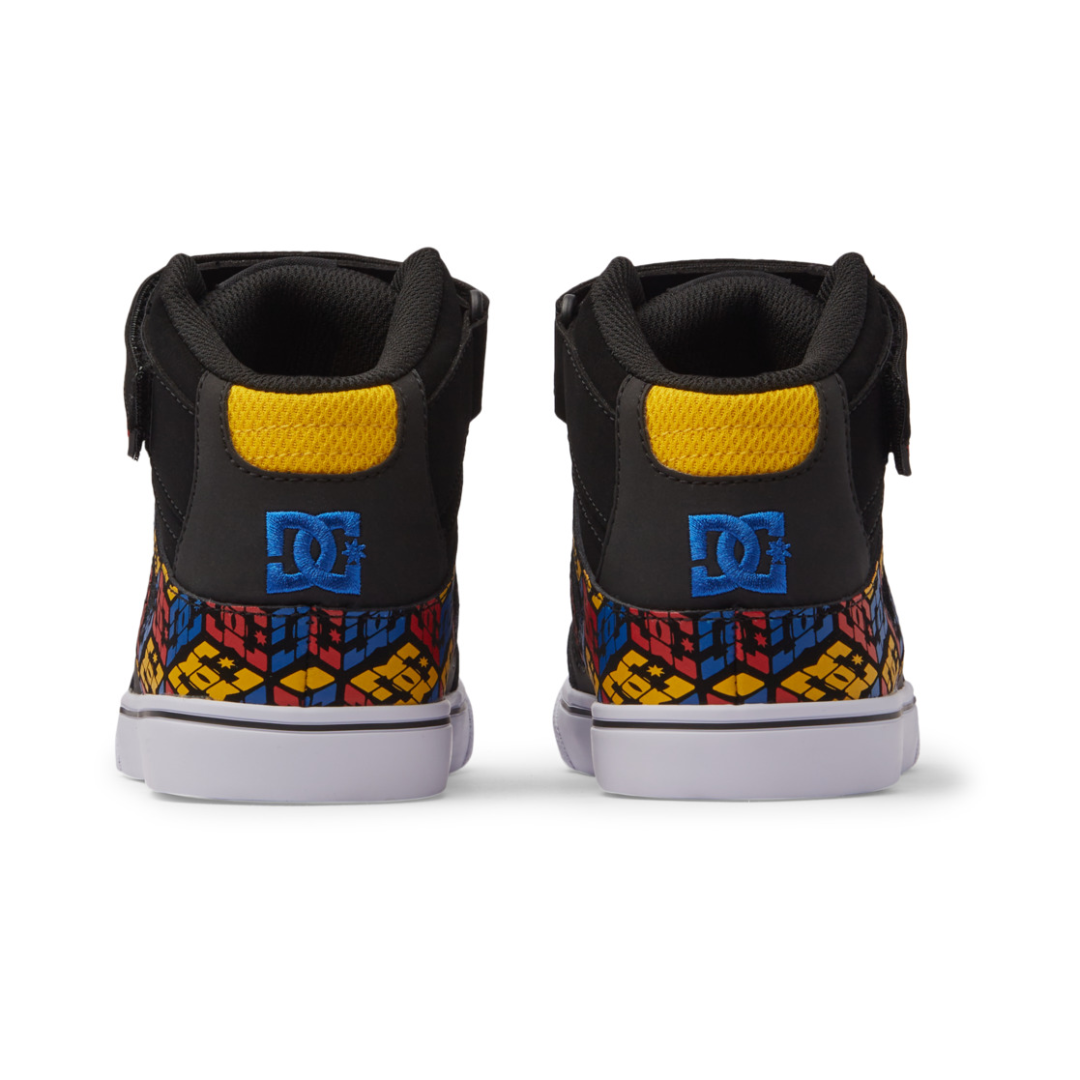 DC Kids Pure High Top EV Shoes - Black/Red Print