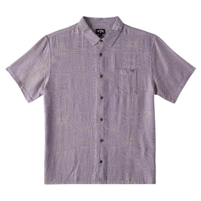 Billabong Billabong Men's Sundays Jacquard SS Shirt Grey Violet M Mens Button Up Short Sleeve Shirts