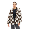 Brunette Checkerboard Sherpa Jacket