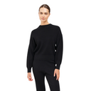 Pull ras du cou en maille côtelée Olivia pour femme brune