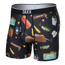 Saxx SAXX Mens Volt Boxer Brief - Catch Phrases/Black Catch Phrases/Black S Mens Boxer Brief Underwear
