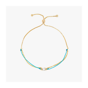 Pura Vida Pura Vida Dainty String & Chain Slider Bracelet Gold OS Jewelry