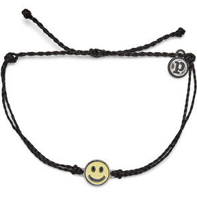 Pura Vida Pura Vida Enamel Happy Face Bracelet Black OS Jewelry