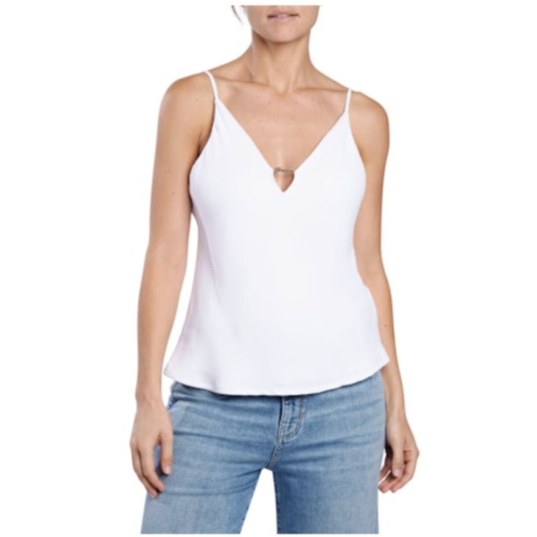 Guess Women's Shirt Caroline Logo Plate Cami